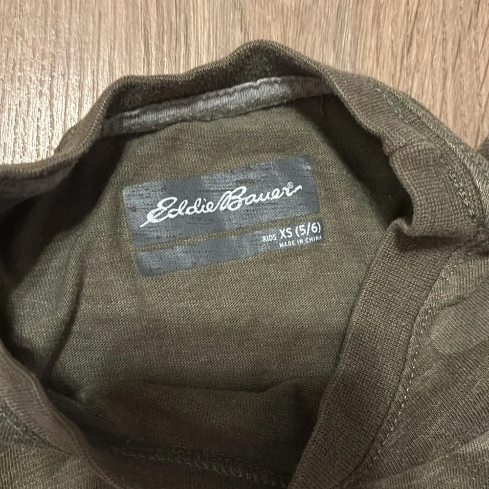 Eddie Bauer Kids Red Mountain Tee and Green Camo Shirt